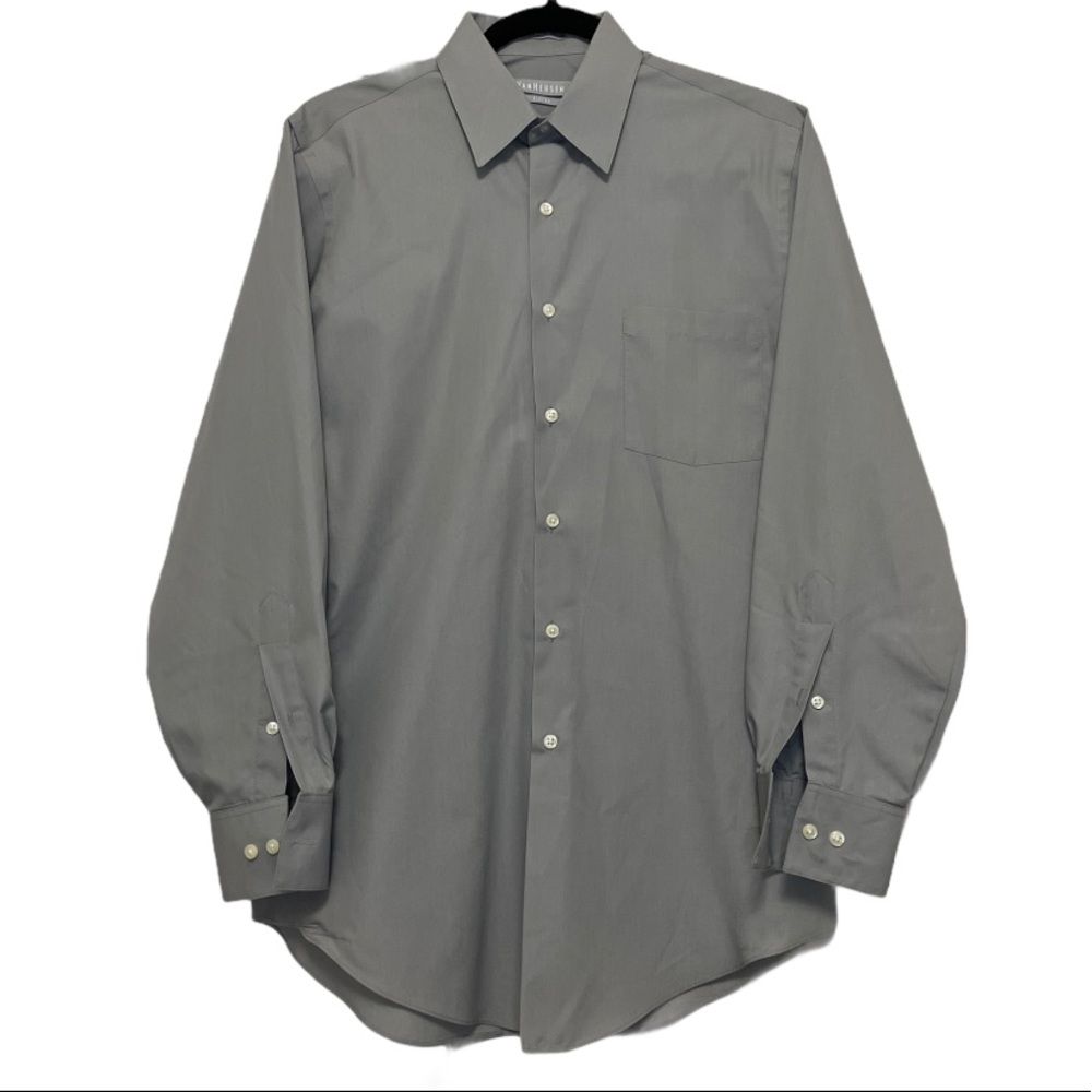 VanHeusen gray fitted dress shirt men’s size 15
